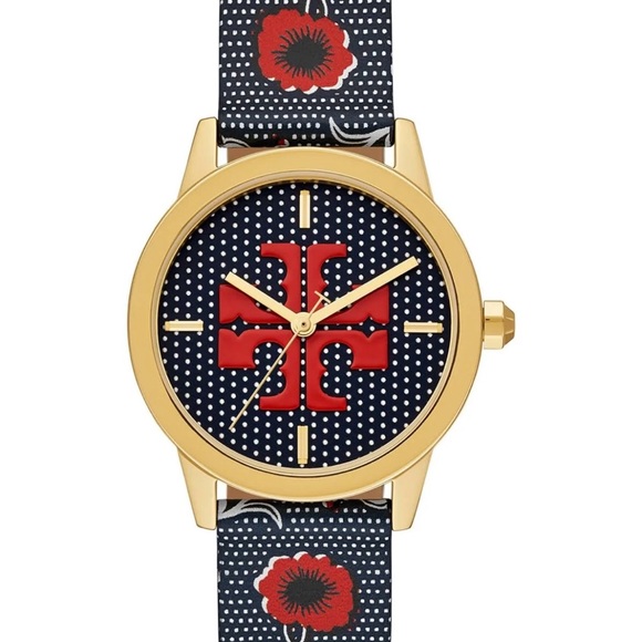 Tory Burch Jewelry - GIGI WATCH WITH TWO-TONE LEATHER BAND,